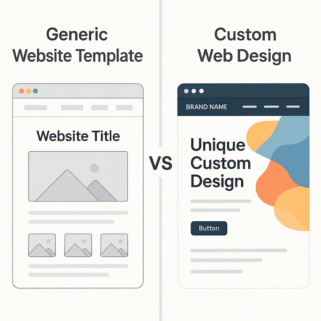 Comparación entre diseño web personalizado y plantillas prediseñadas