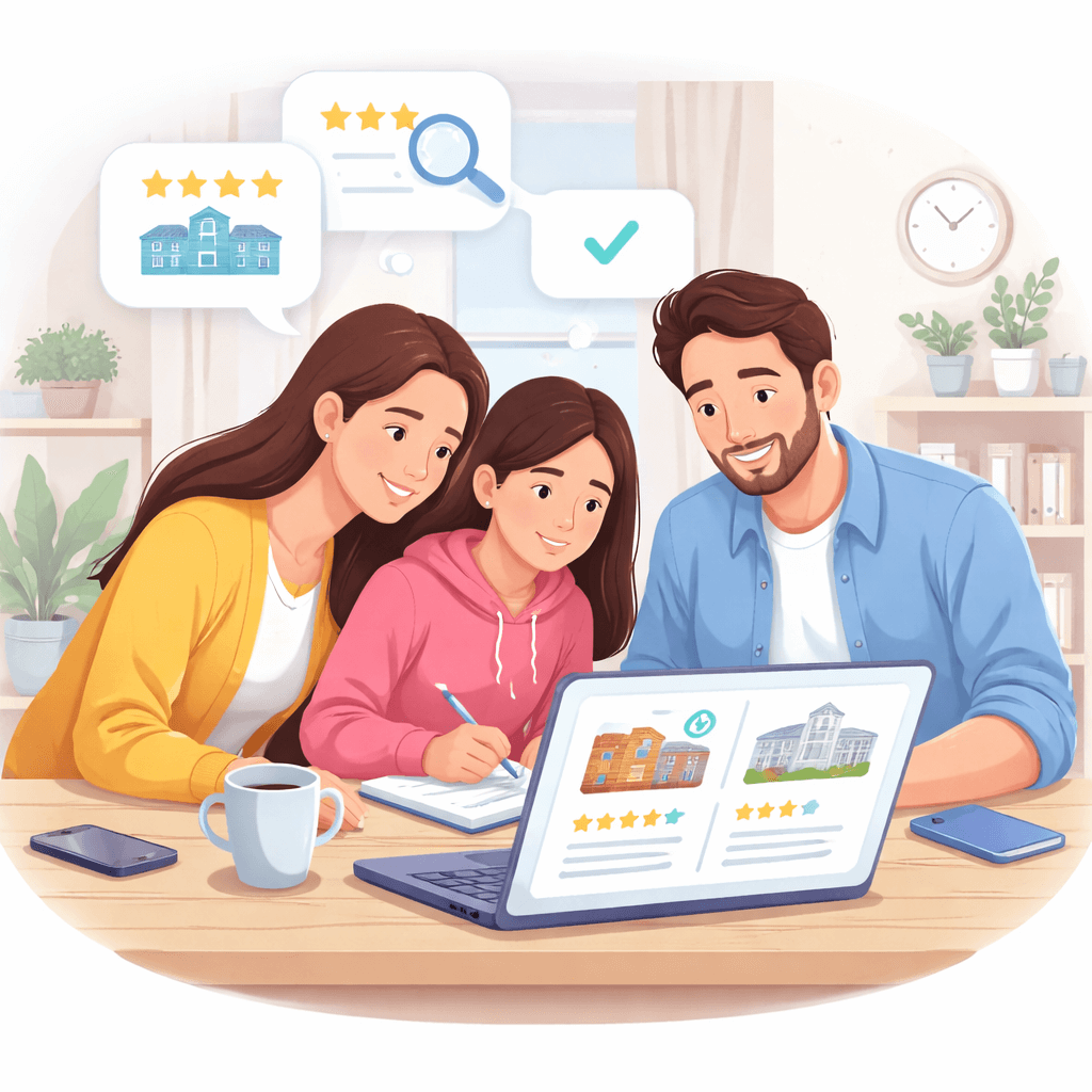 familias investigando colegios