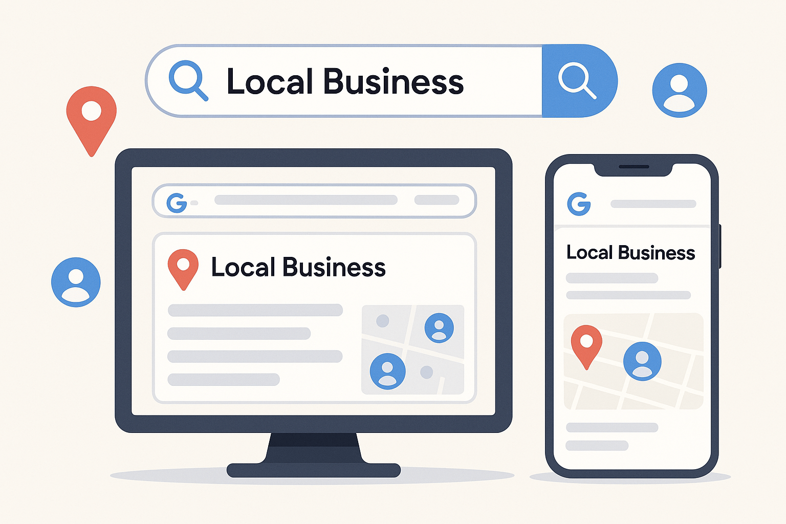 A target with avatars of different customer types around it, demographic and interest data floating nearby, clean and focused