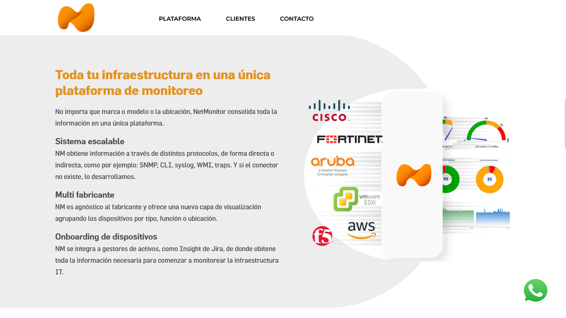 Página de inicio del sitio web dinámico