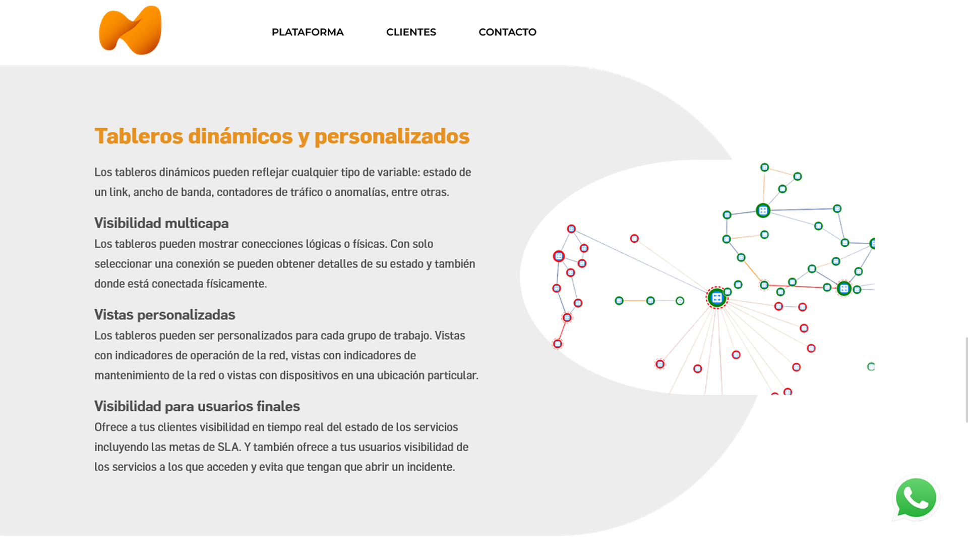 Página de inicio del sitio web dinámico